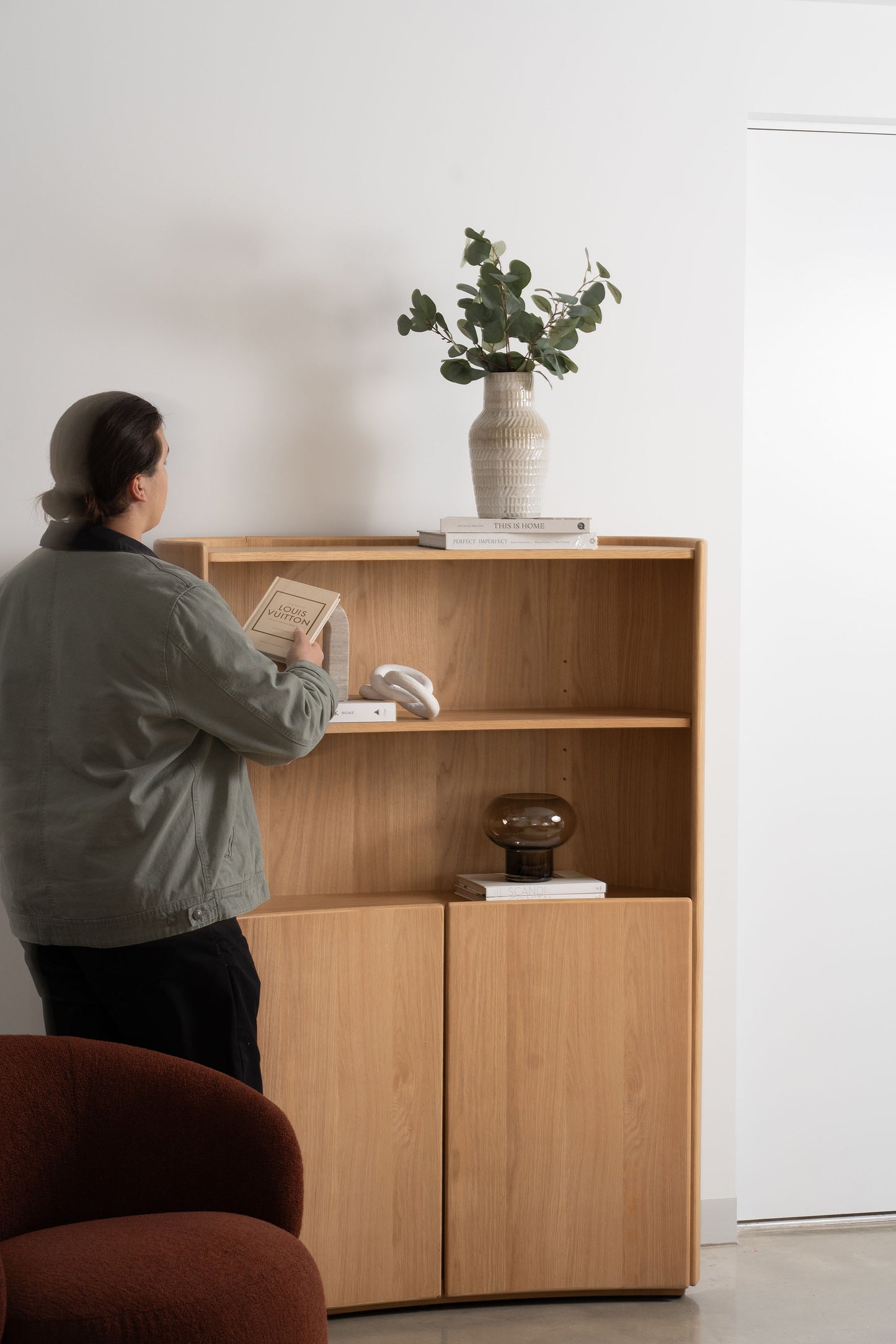 Leora American Oak Display Cabinet