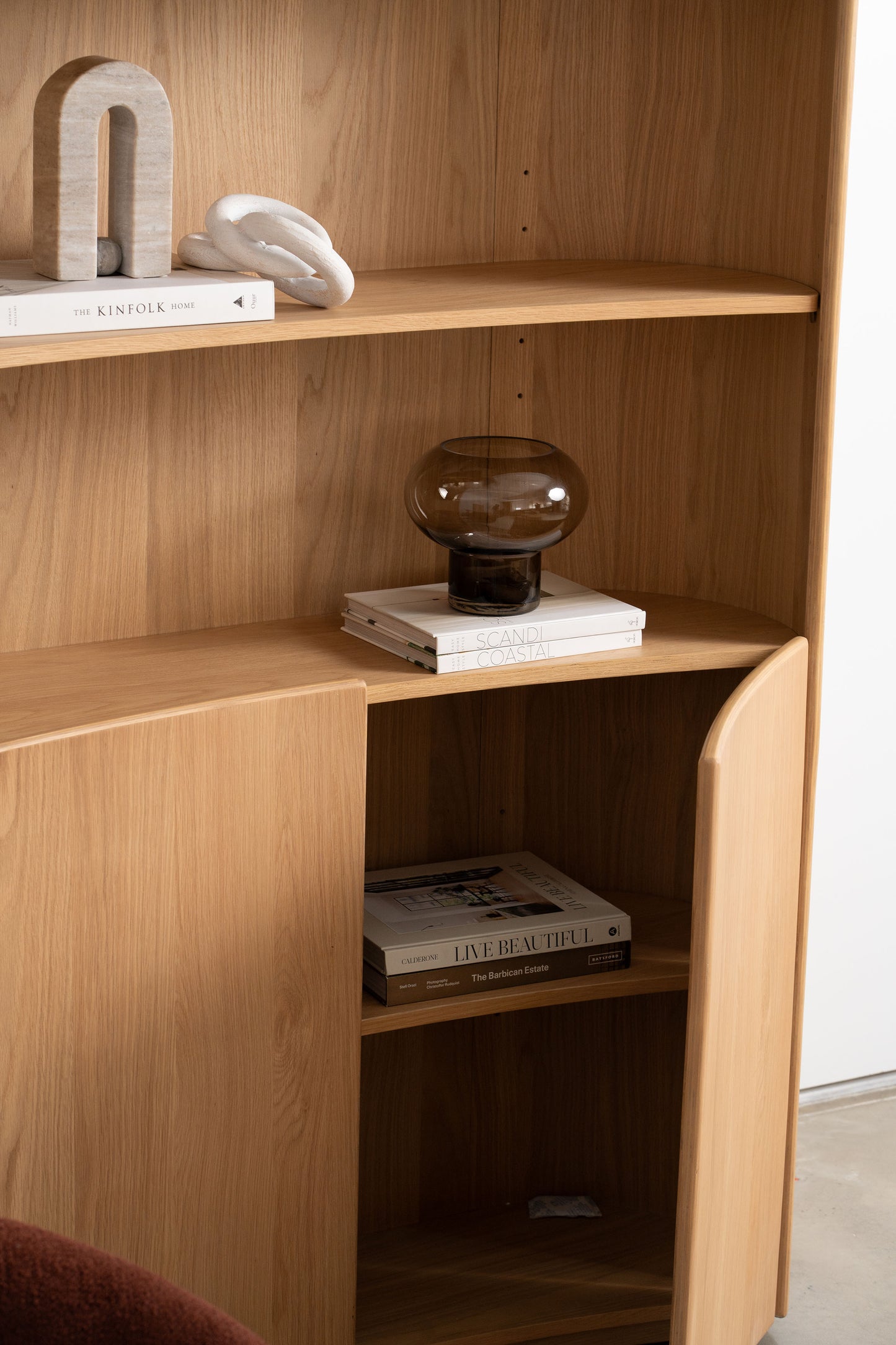 Leora American Oak Display Cabinet