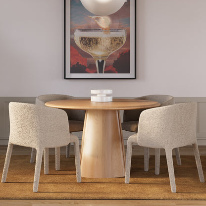 Leora American Oak Round Dining Table