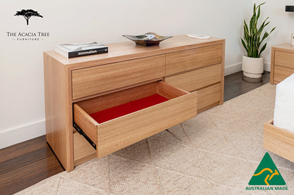 Kaiza Tasmanian Oak 6 Drawer Dresser - Made in Australia