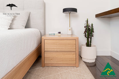 Ex Demo 1 x Kaiza 2 Drawer Bedside Table - Available in GC Showroom