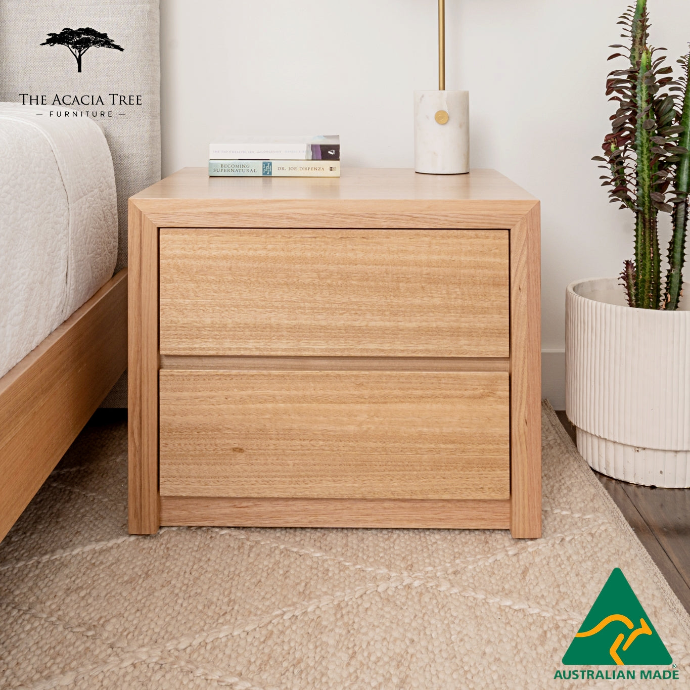 Yakka Upholstered Headboard Bedroom Suite (Solid Tasmanian Oak)- Made in Australia