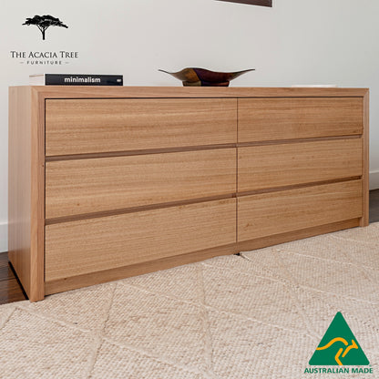 Kaiza Tasmanian Oak 6 Drawer Dresser - Made in Australia