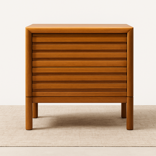Ex Demo 1 x Luna 2 Drawer Bedside Table in LIGHT OAK STAIN