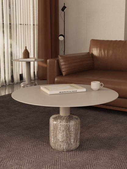 Marcien Silver Travertine Coffee Table