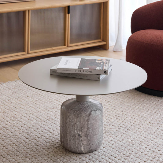 Marcien Silver Travertine Coffee Table