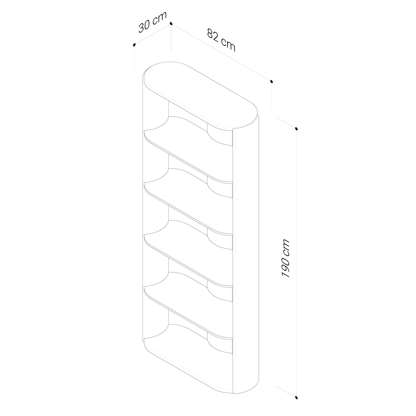 Mystis Walnut Bookcase