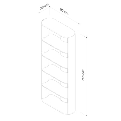 Mystis Walnut Bookcase