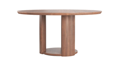 Mystis Walnut Round Dining Table