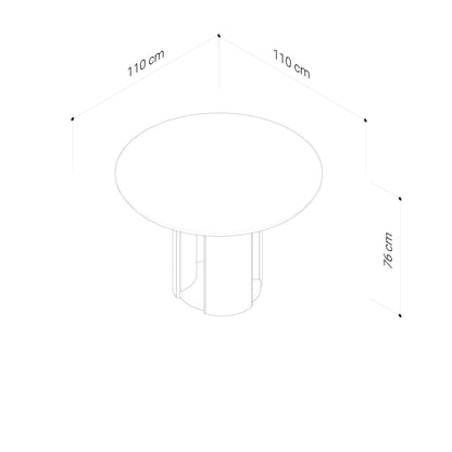 Mystis Walnut Round Dining Table