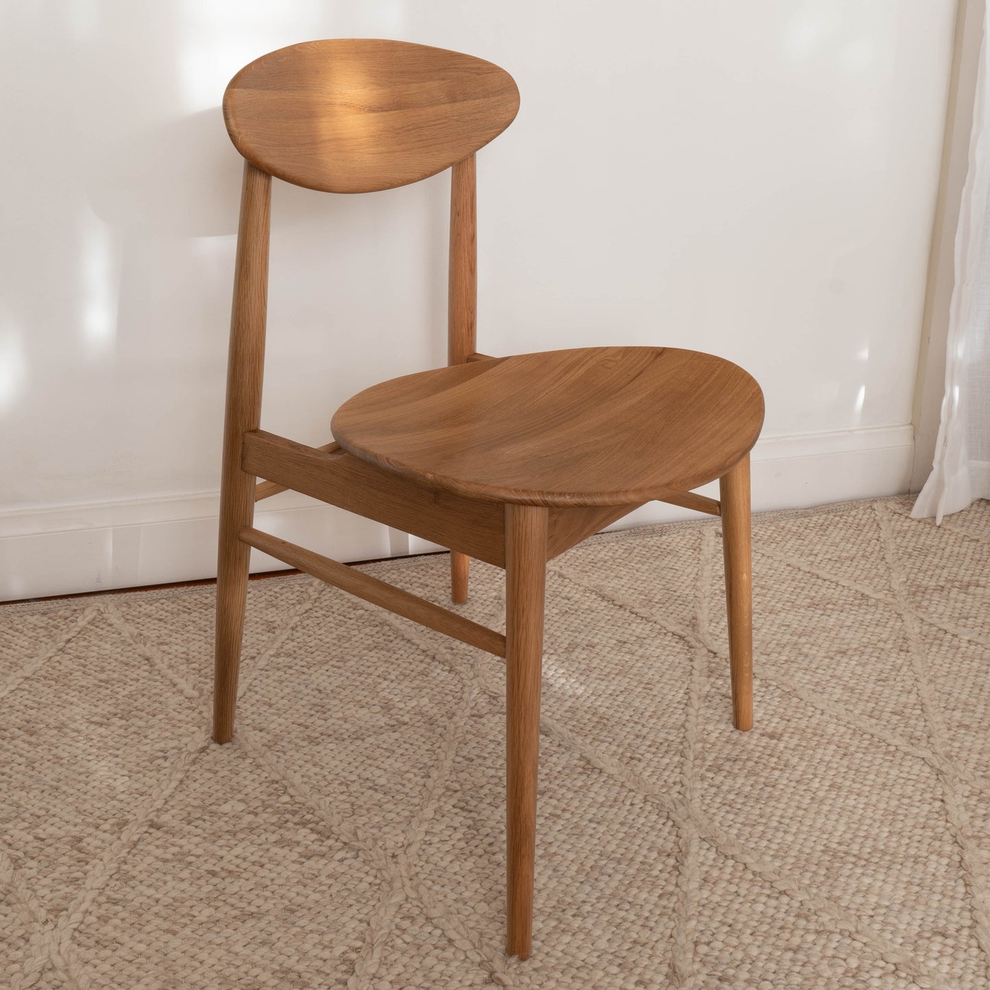 Lotus (Natural) Solid Australian Blackbutt with Black PU Seat Hardwood Dining Chair