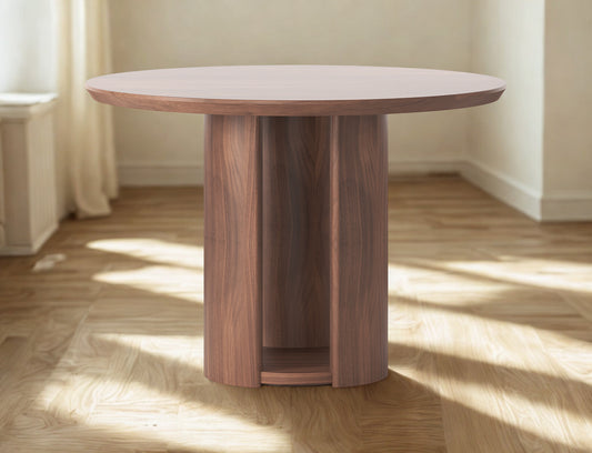 Mystis Walnut Round Dining Table