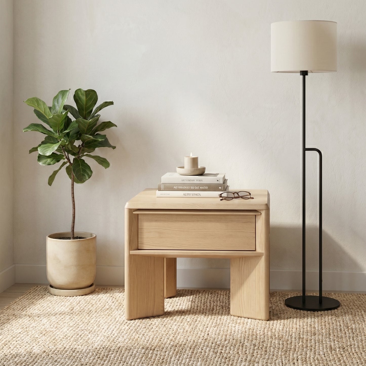 Niko Oak Side & Lamp Table