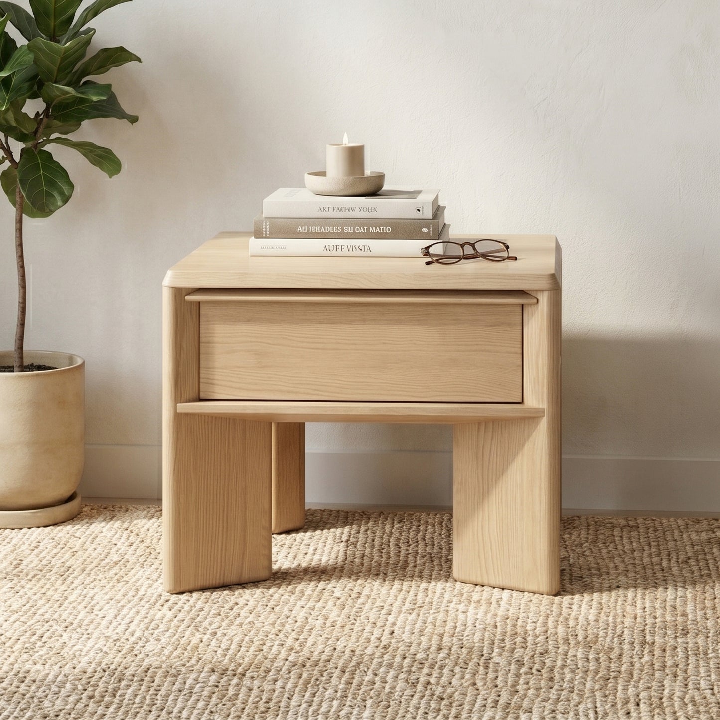 Niko Oak Side & Lamp Table