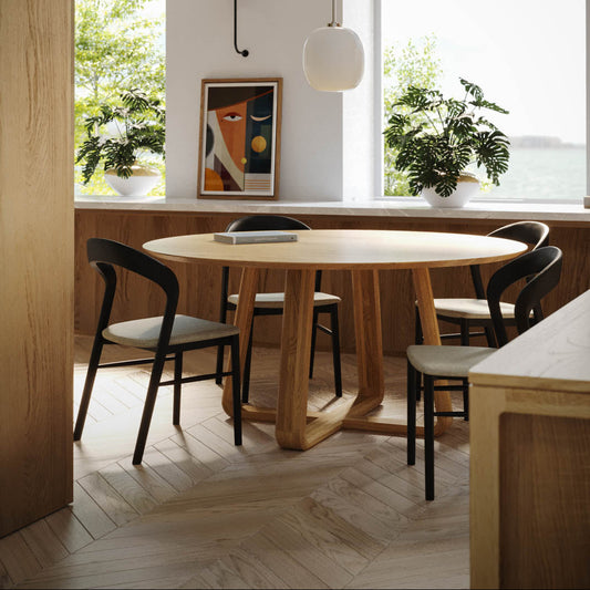 Prism American Oak Round Dining Table