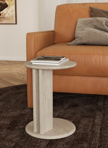 Roxy Travertine Stone Side Table