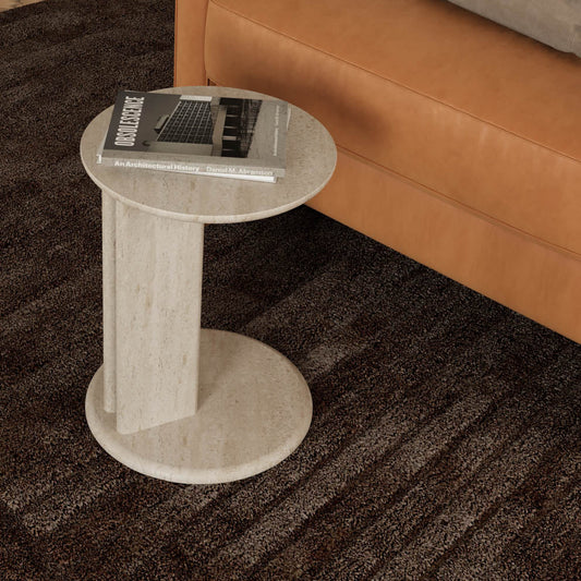 Roxy Travertine Stone Side Table