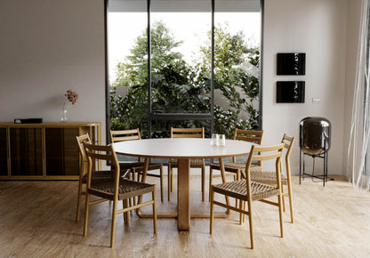 Sierra Wormy Chestnut Round Dining Table