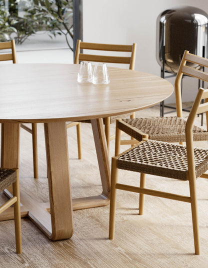 Sierra Wormy Chestnut Round Dining Table