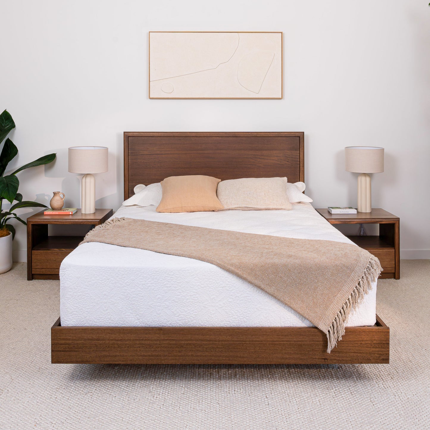 Yakka Tasmanian Oak Feature Grade Bed Frame (Smoked Walnut Stain)