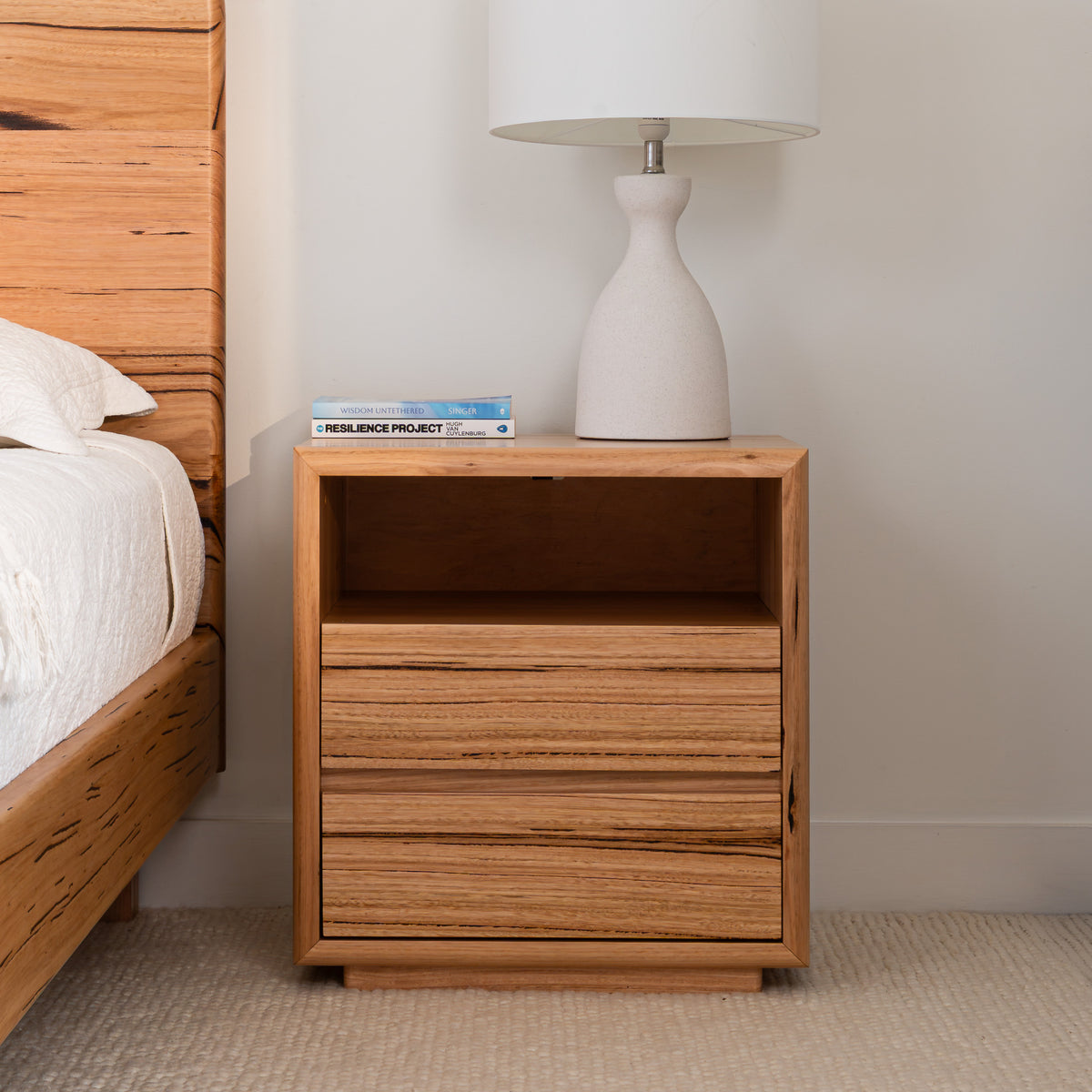 Cape Town Curve Messmate Bedside Table