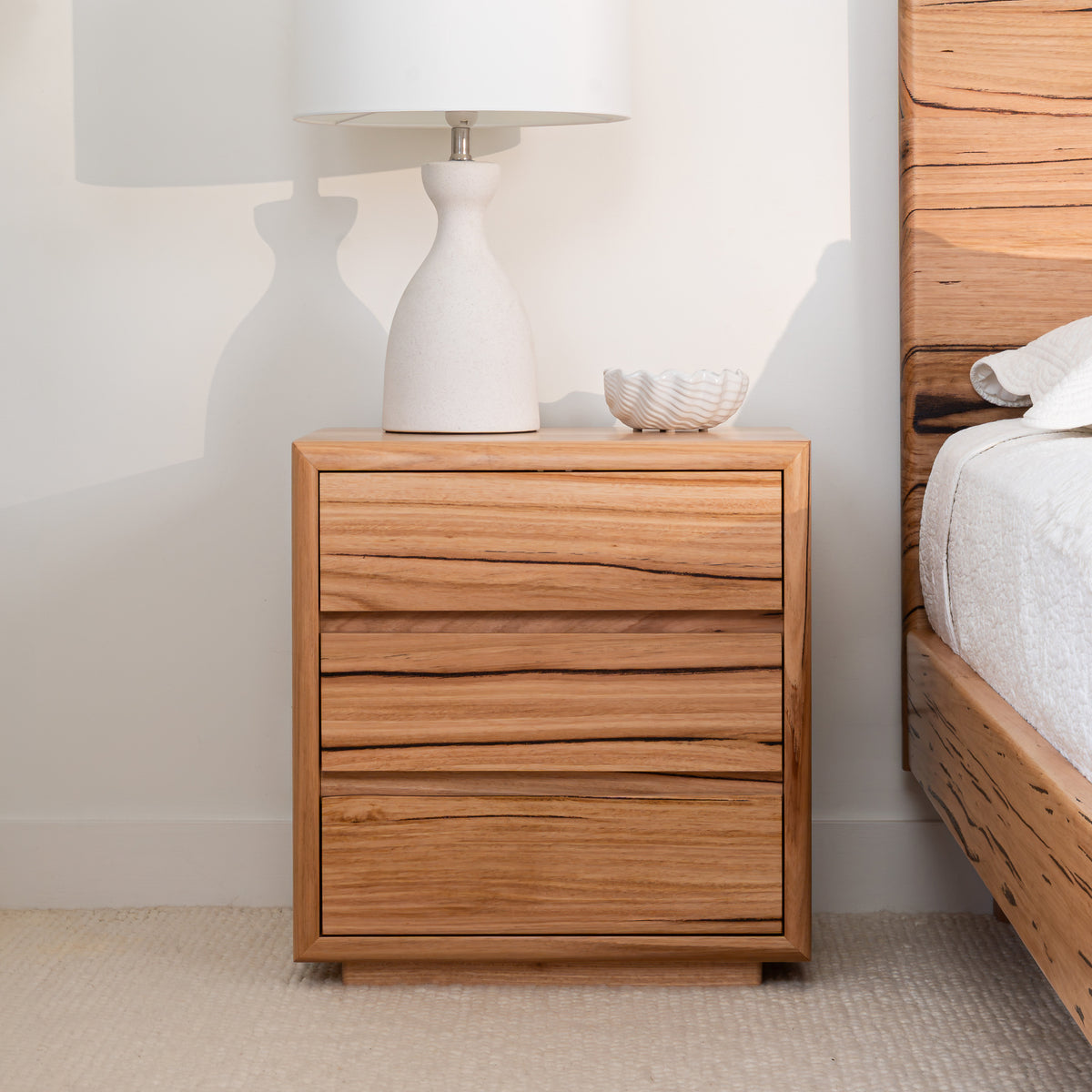 Cape Town Curve Messmate Bedside Table