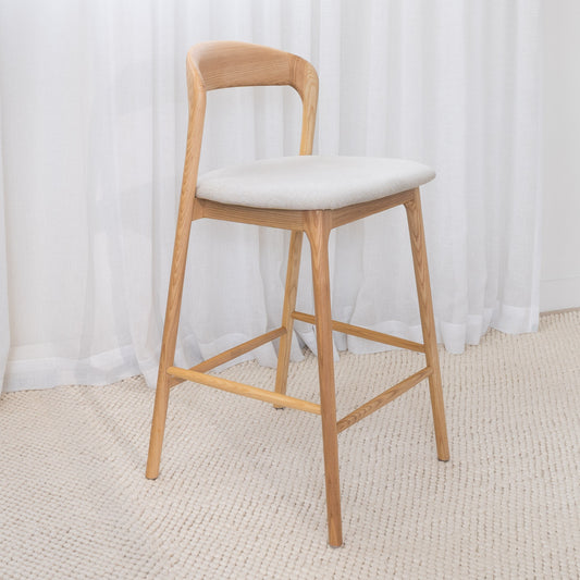 Sophie Solid American Ash Oak Hardwood Barstool