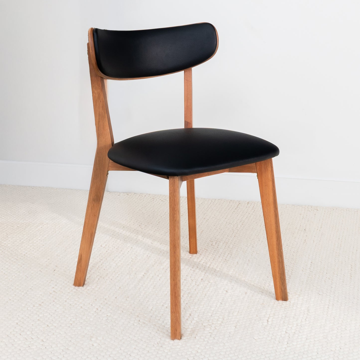 Oslo Black PU Australian Hardwood Dining Chair