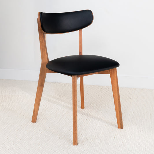 Oslo Black PU Australian Hardwood Dining Chair
