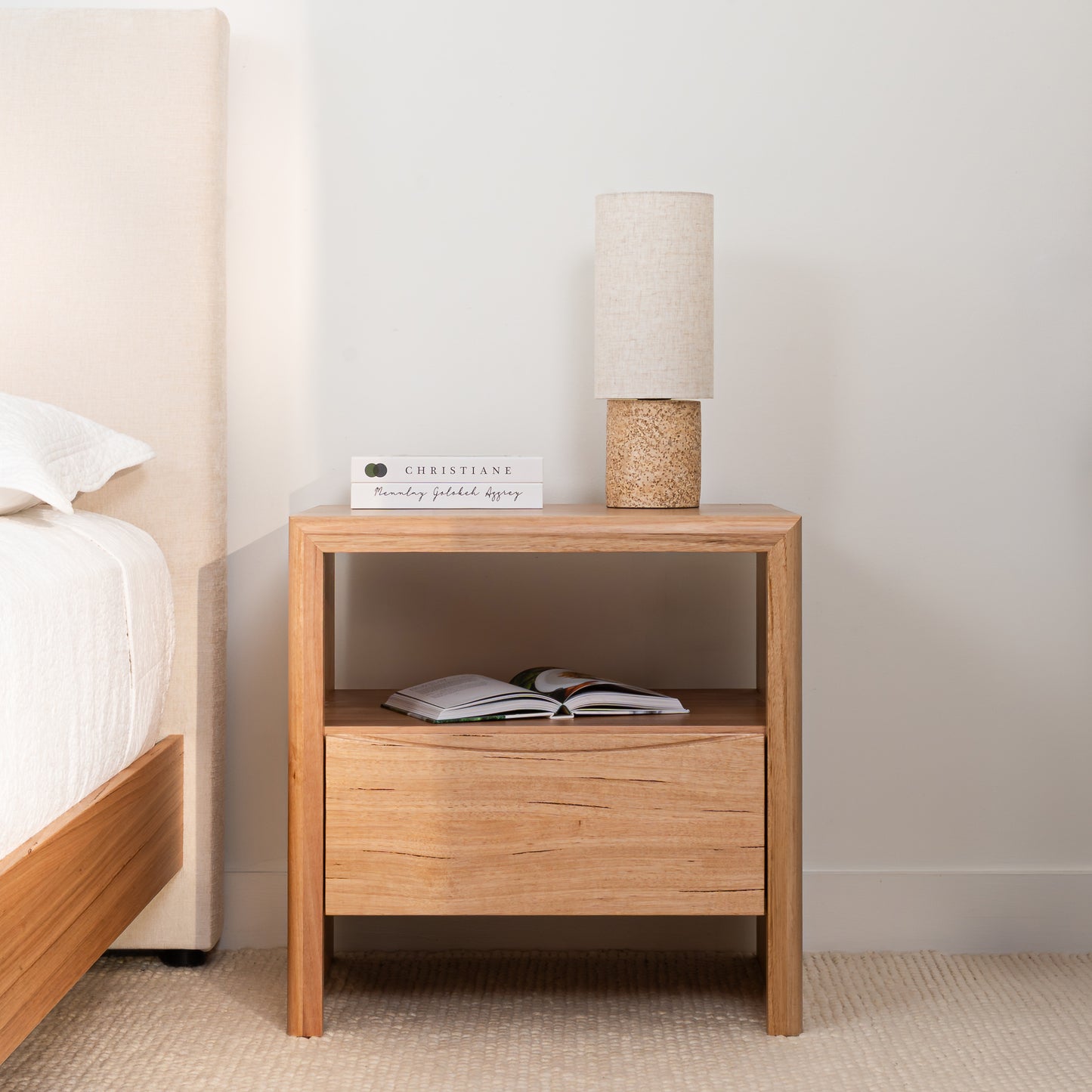 Yakka Cloud Tasmanian Oak Feature Grade Bedside Table