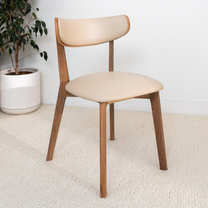Oslo Taupe PU Australian Hardwood Dining Chair