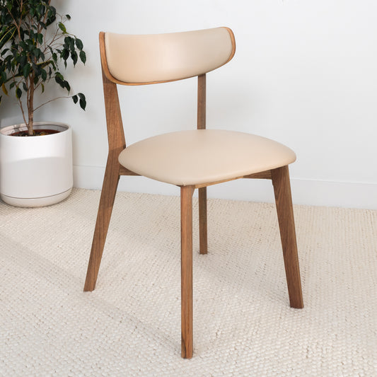 Oslo Taupe PU Australian Hardwood Dining Chair