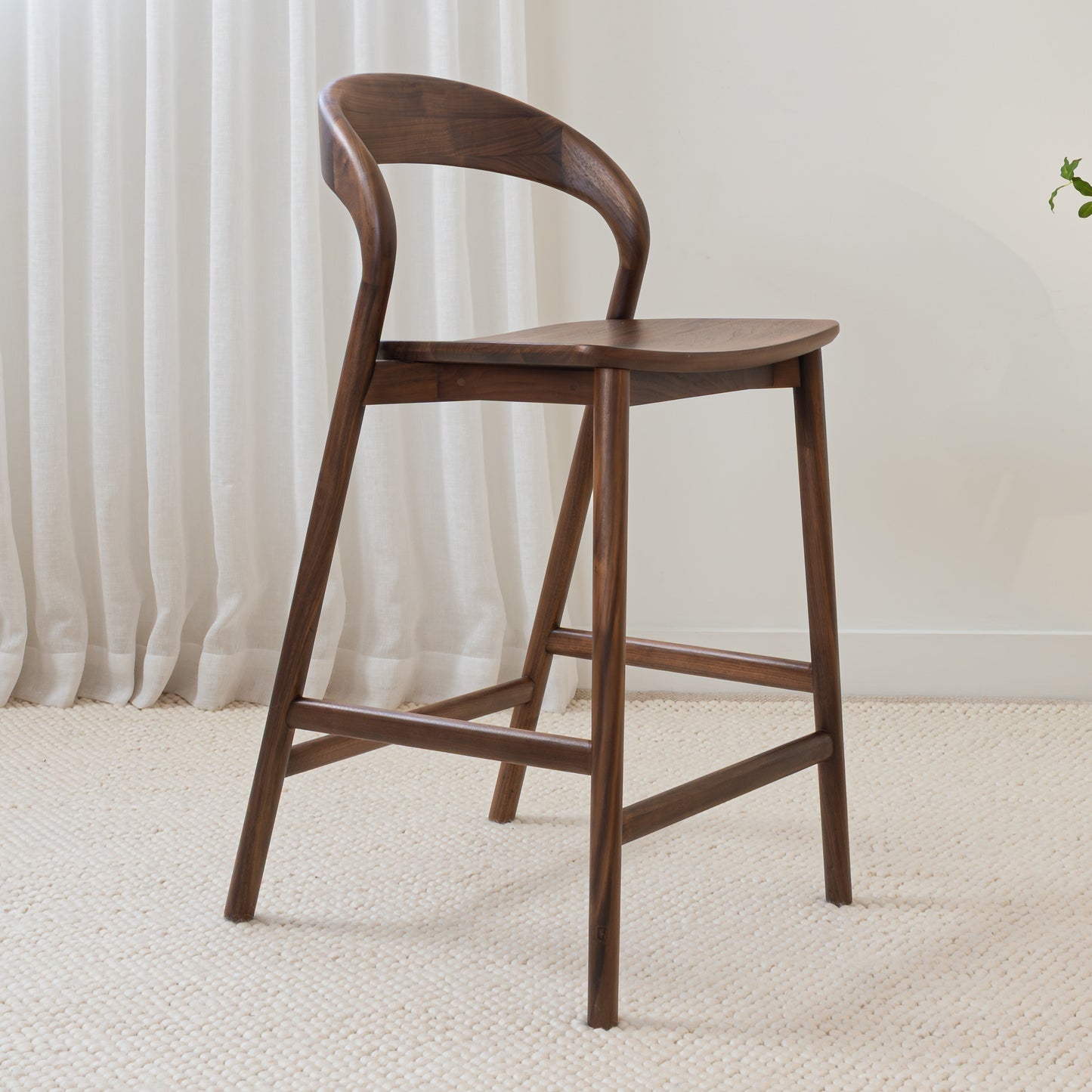 Freya Solid Walnut Barstool