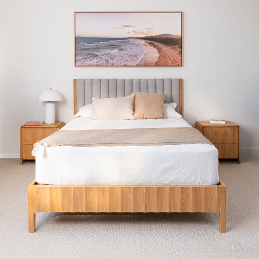 Brooklyn Upholstered American Oak Bed Frame