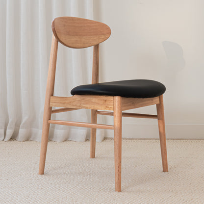 Eluna Tasmanian Oak Black PU Upholstered Dining Chair