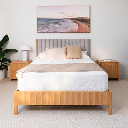 Brooklyn Upholstered American Oak Bed Frame