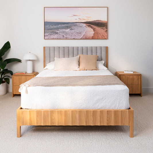 Brooklyn Upholstered American Oak Bed Frame