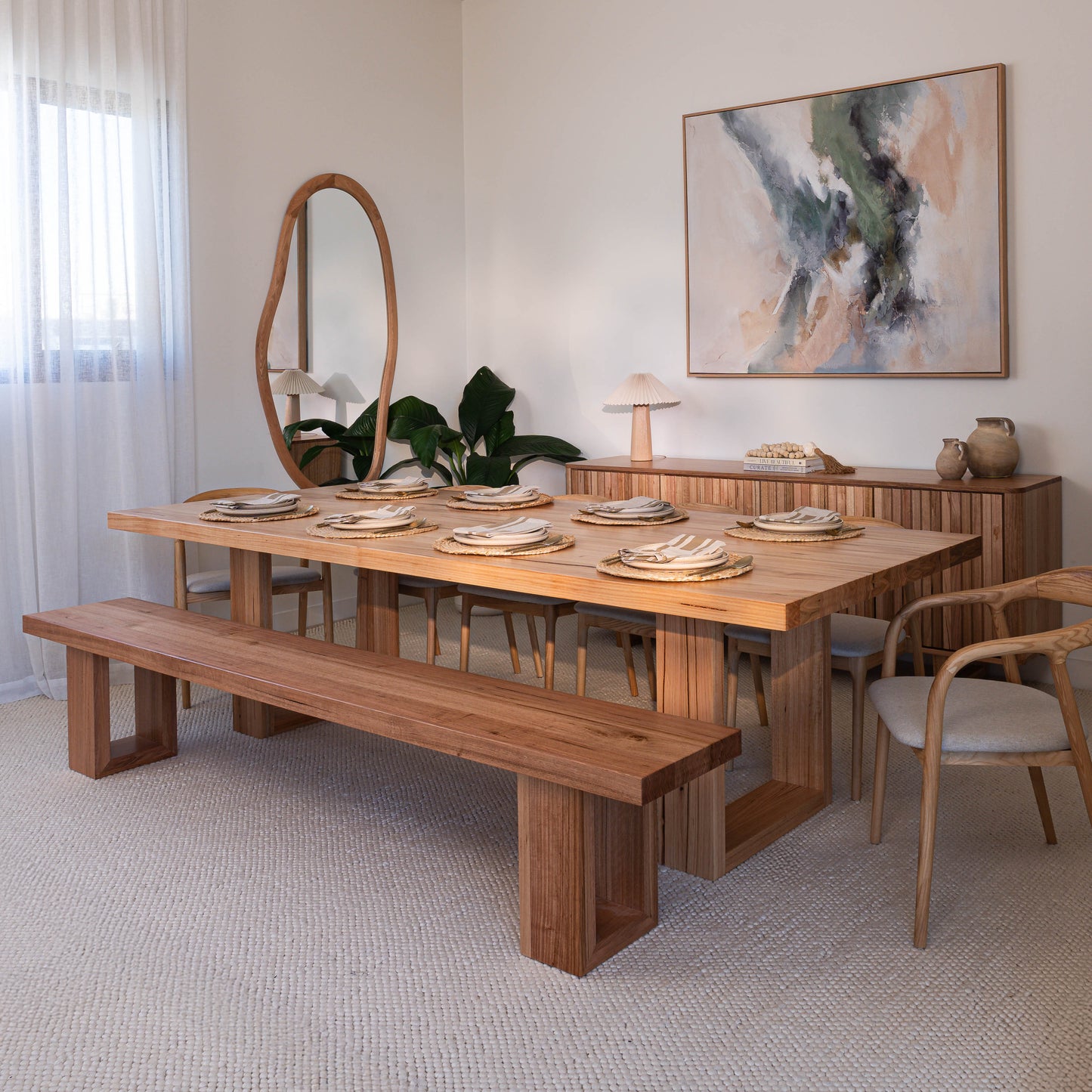 Osaka Vic Ash Feature Dining Table - Made in Australia