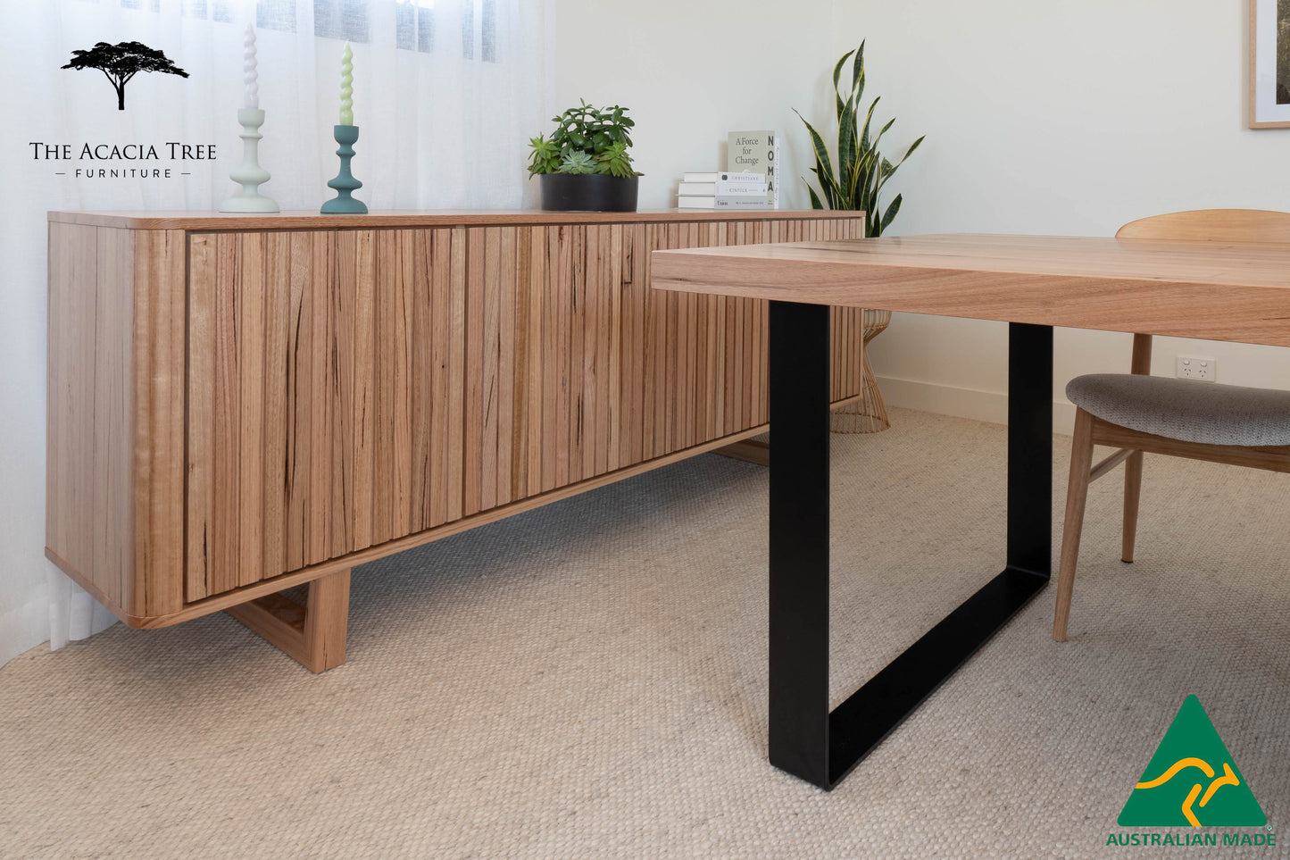 Sacha Solid Vic Ash/ Wormy Chestnut Dining Table - Made in Australia