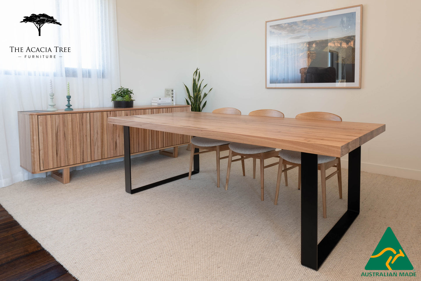 Sacha Solid Vic Ash/ Wormy Chestnut Dining Table - Made in Australia