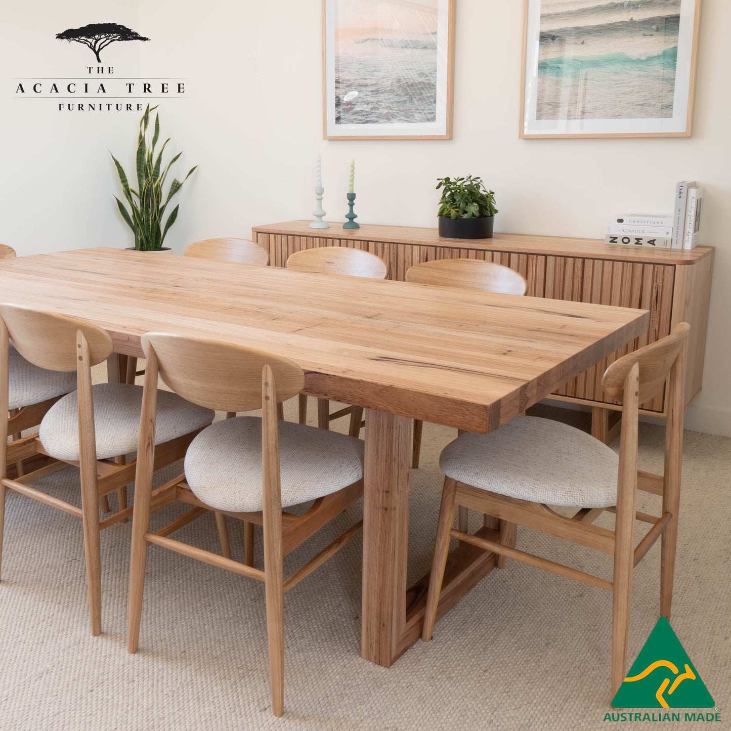 Sacha Solid Vic Ash/ Wormy Chestnut Dining Table - Made in Australia