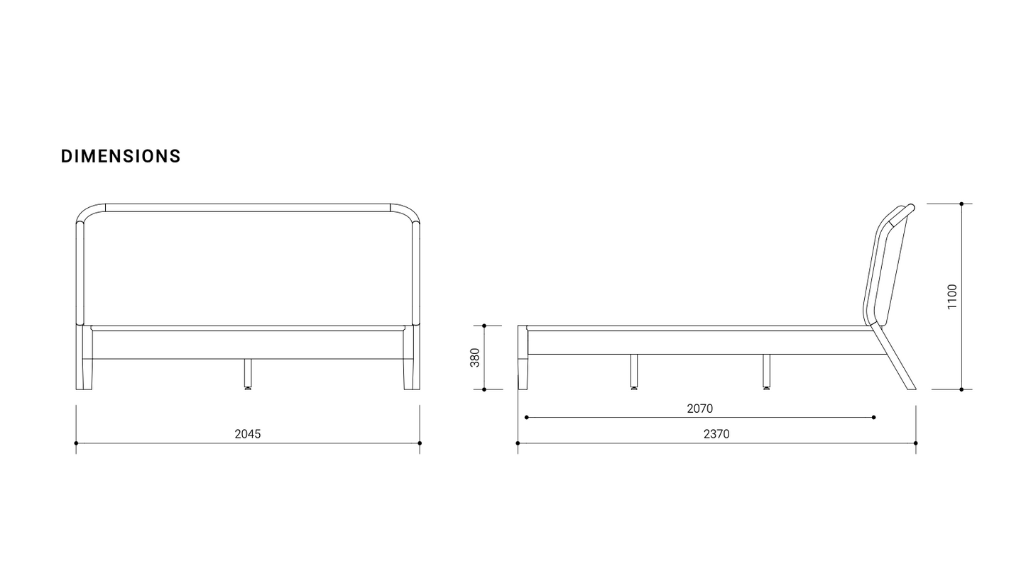 Neo American Oak Bed Frame