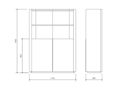 Leora American Oak Display Cabinet