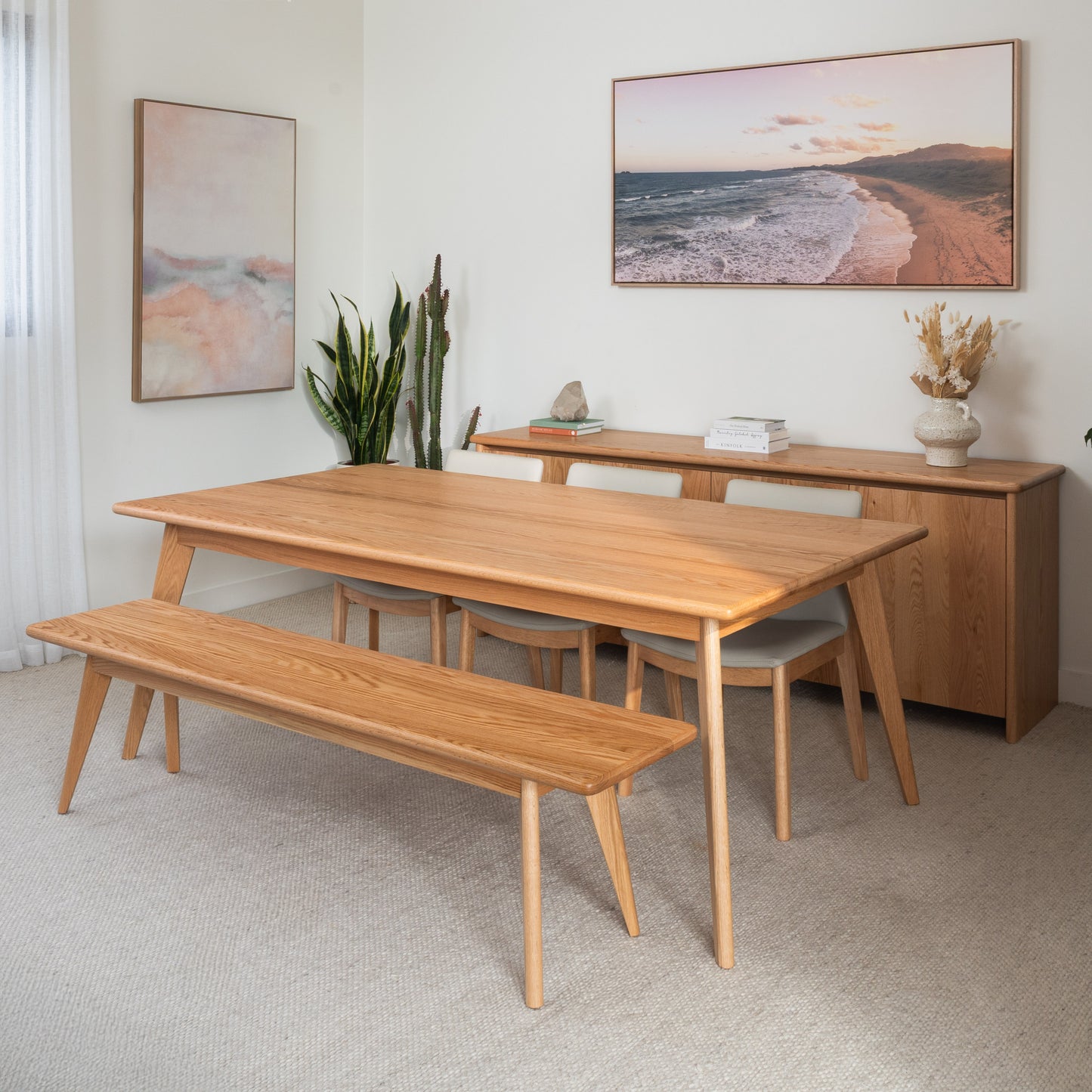 Layla Oak Hardwood Dining Table - Made in Australia