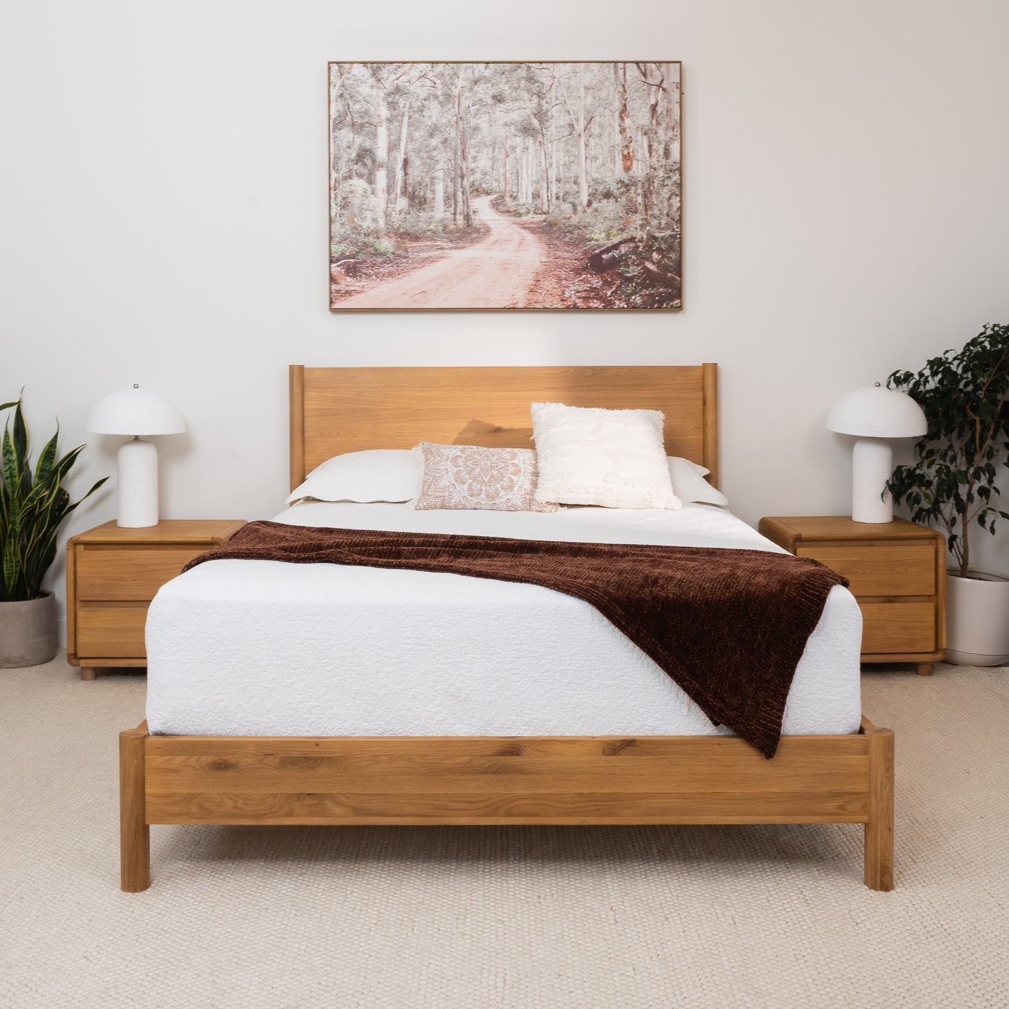 Solara Haven Solid American Oak Bed Frame