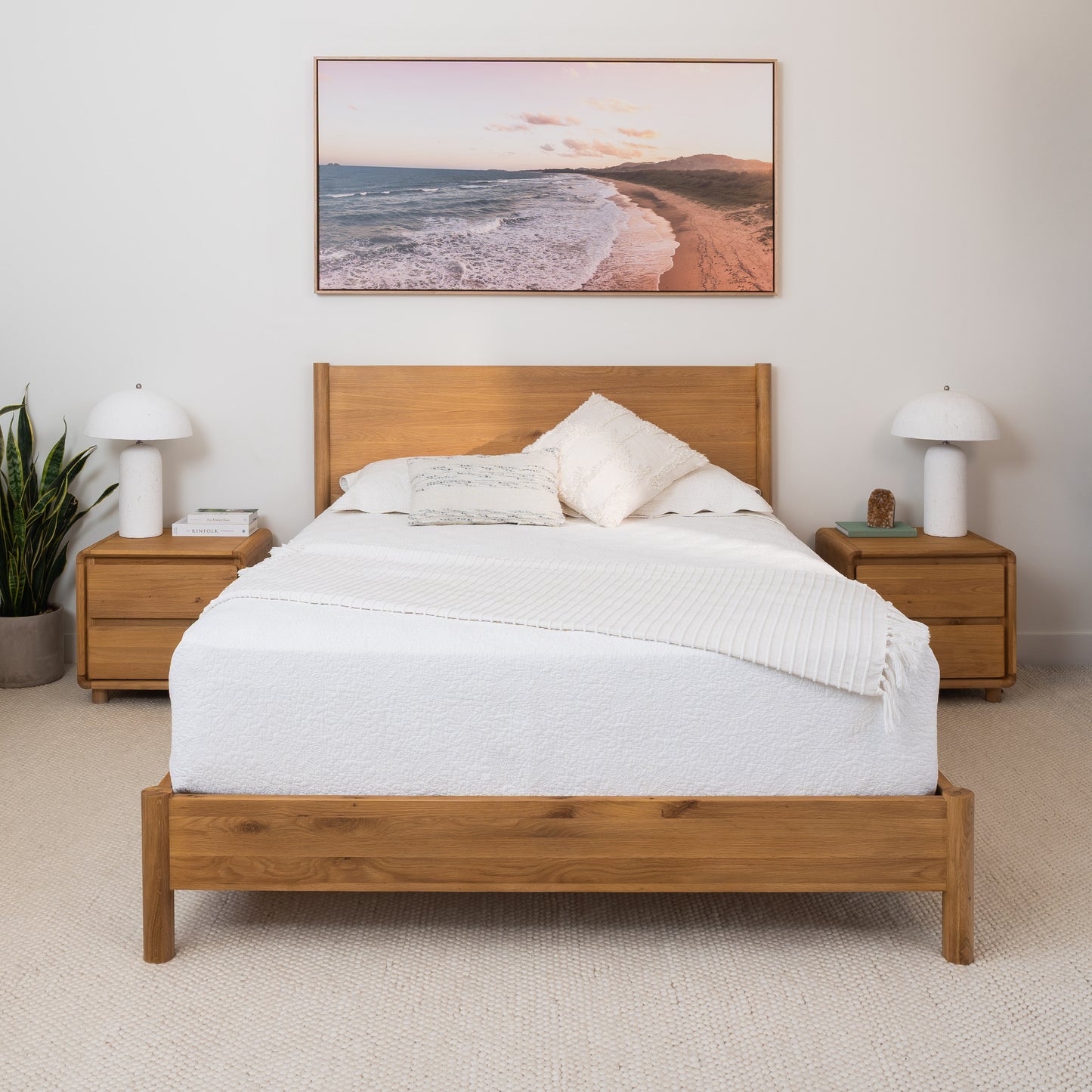 Solara Haven Solid American Oak Bed Frame