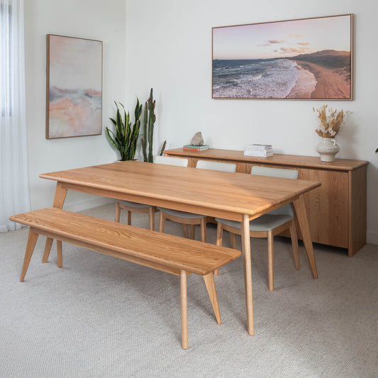 Layla Oak Hardwood Dining Table - Made in Australia