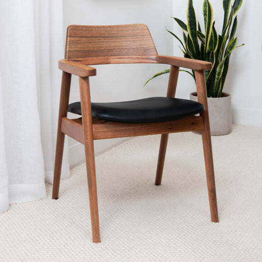 Muri Australian Hardwood Dining Chair - Black PU