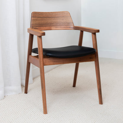 Muri Australian Hardwood Dining Chair - Black PU