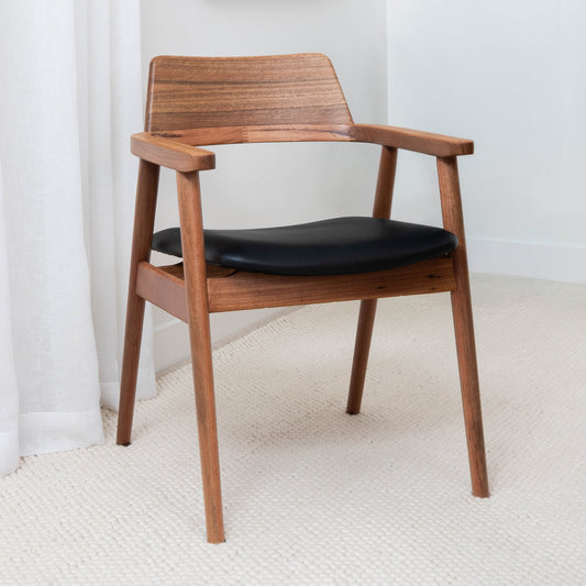 Muri Australian Hardwood Dining Chair - Black PU